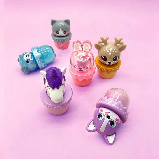 かわいい 3D 動物の頭のリップグロス モデル:C2162-10C