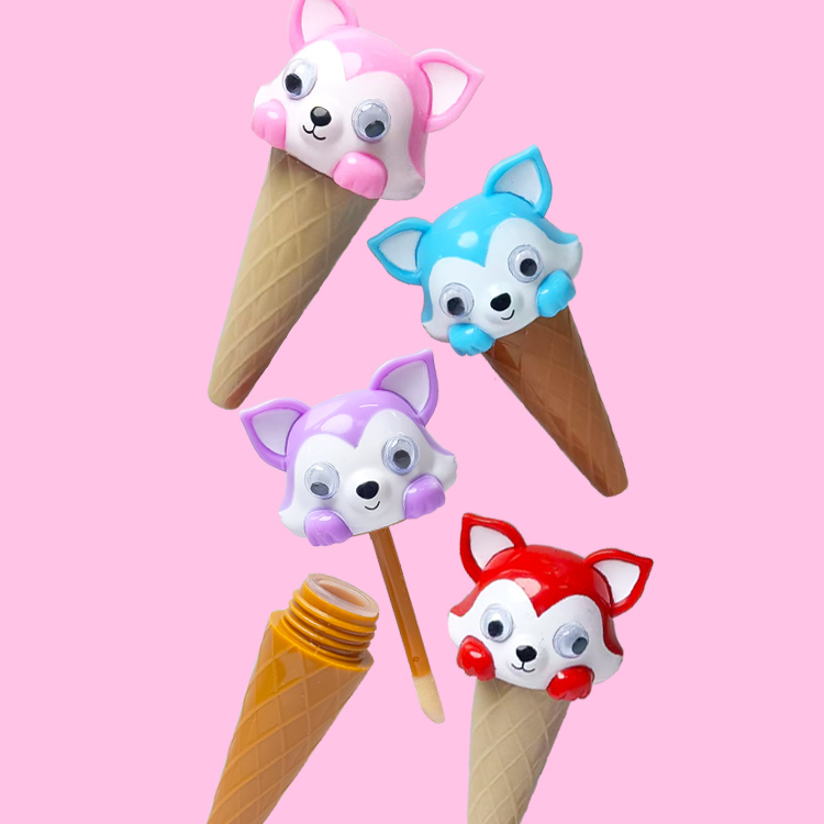 かわいいキツネのグリッターリップカラーモデル：C1099-3