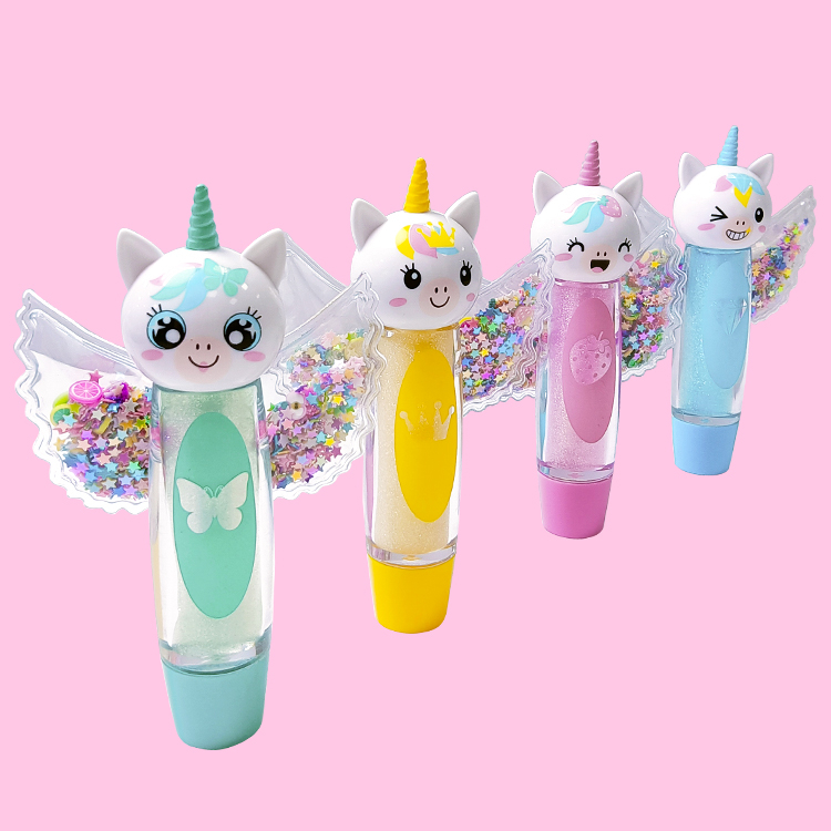 ユニコーン形状保湿かわいいカラフルなリップバームC2150-3翼と