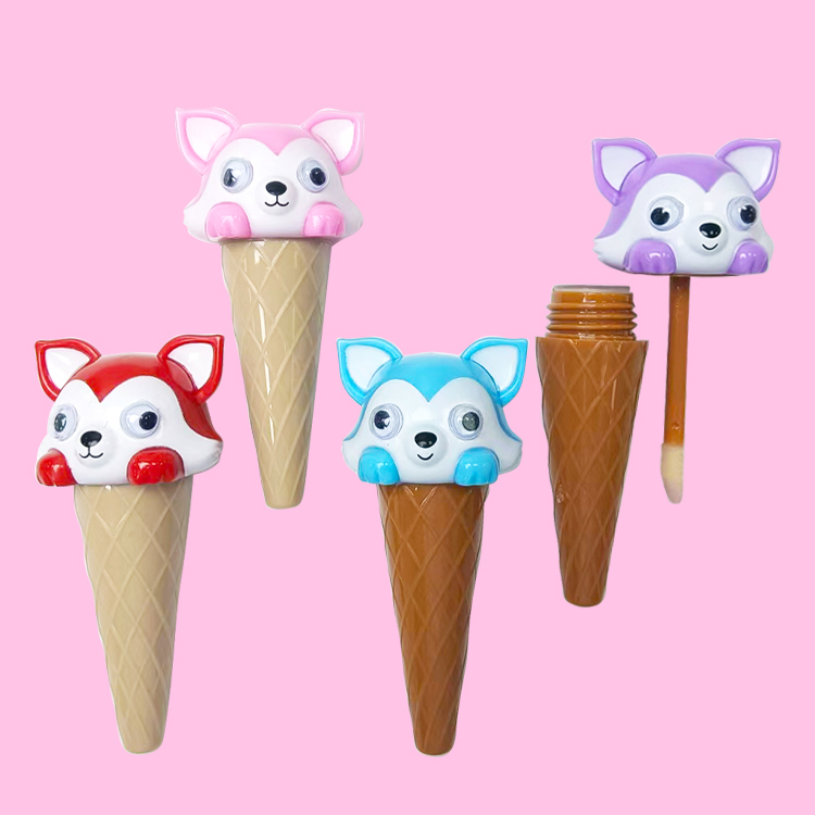 かわいいキツネのグリッターリップカラーモデル：C1099-3